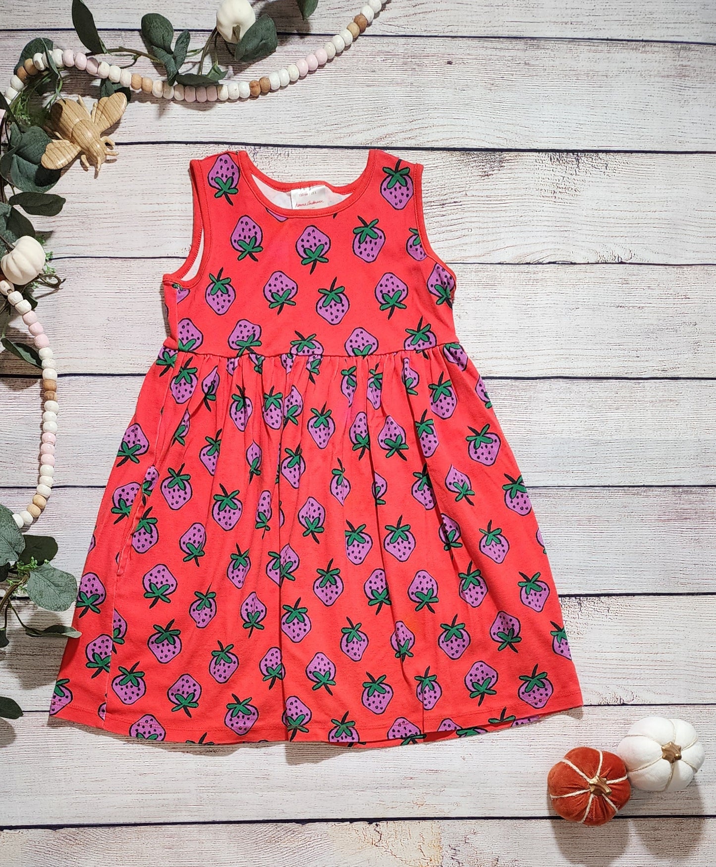 Hanna Andersson Strawberry Dress, Size 8 / 130cm