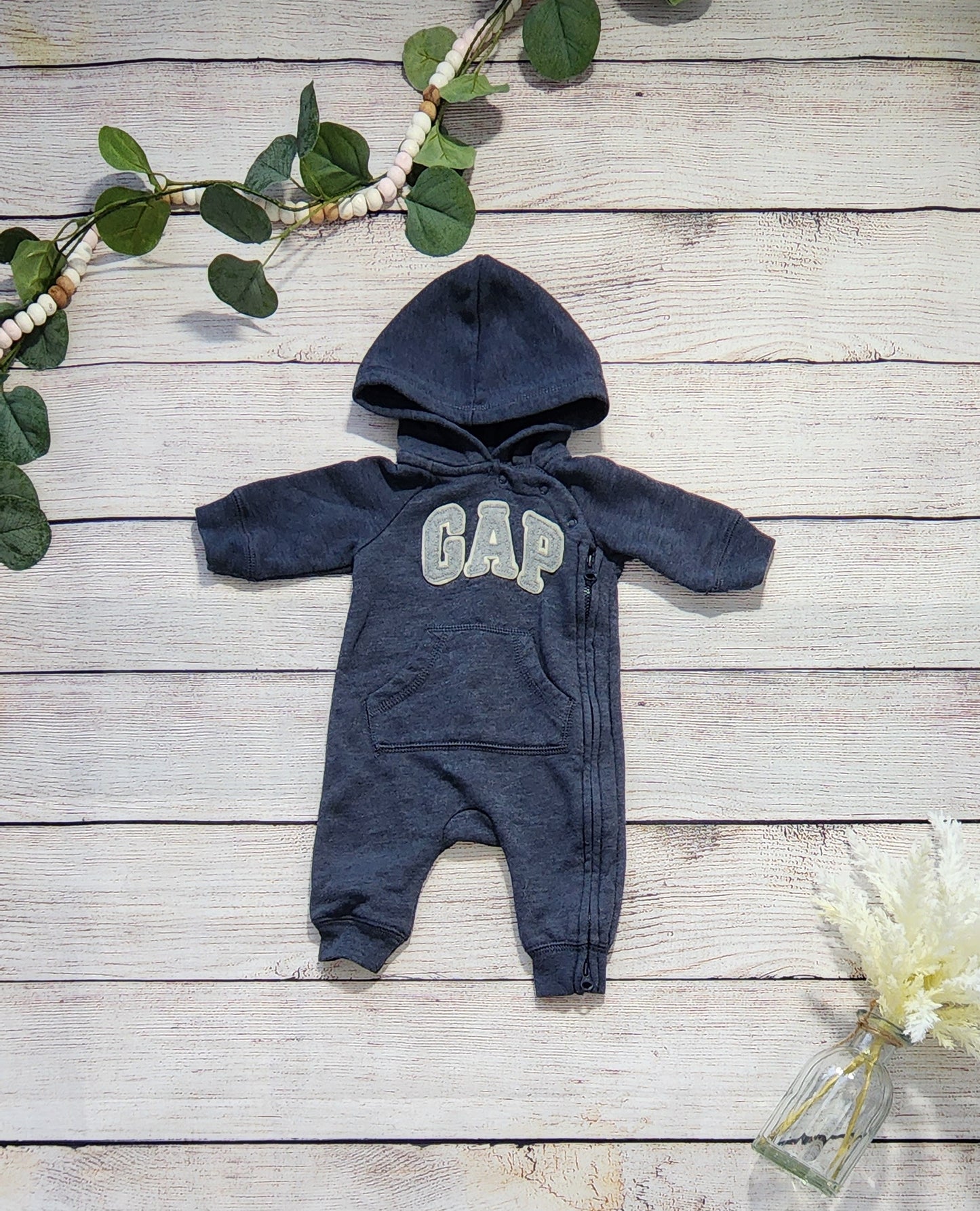 Baby Gap Hooded Romper, 0-3 Months