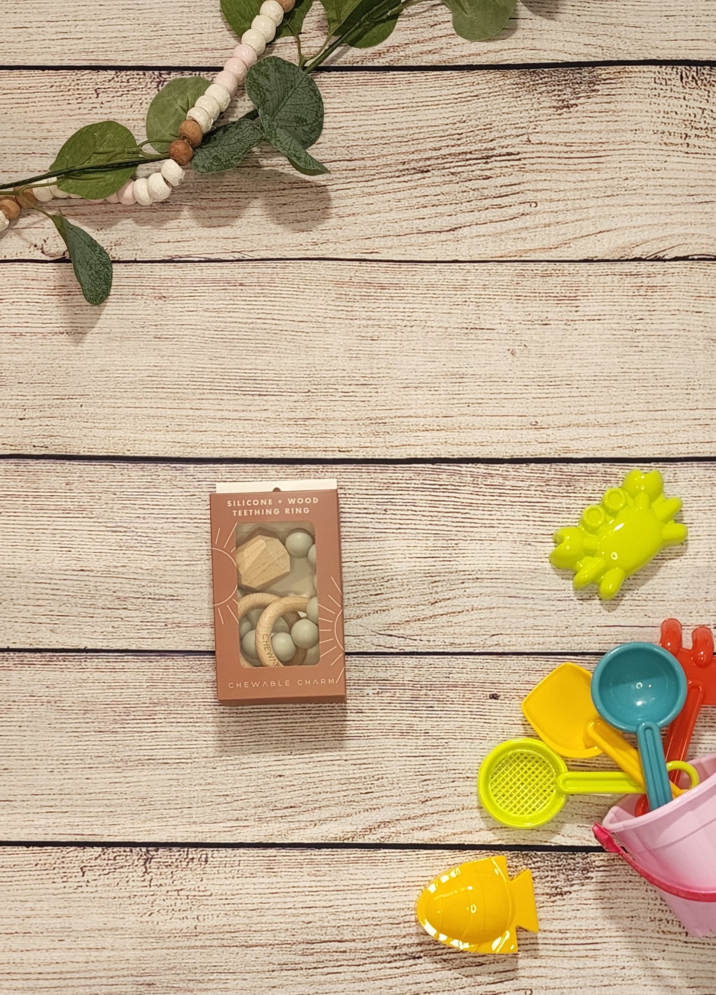 Chewable Charm Hayes Silicone + Wood Teether Ring