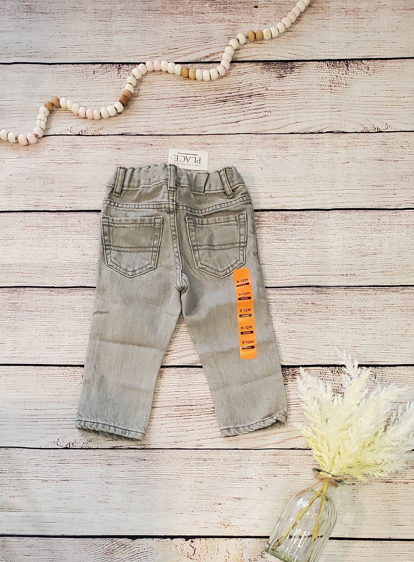 Place Gray Jeans, 9-12 Months