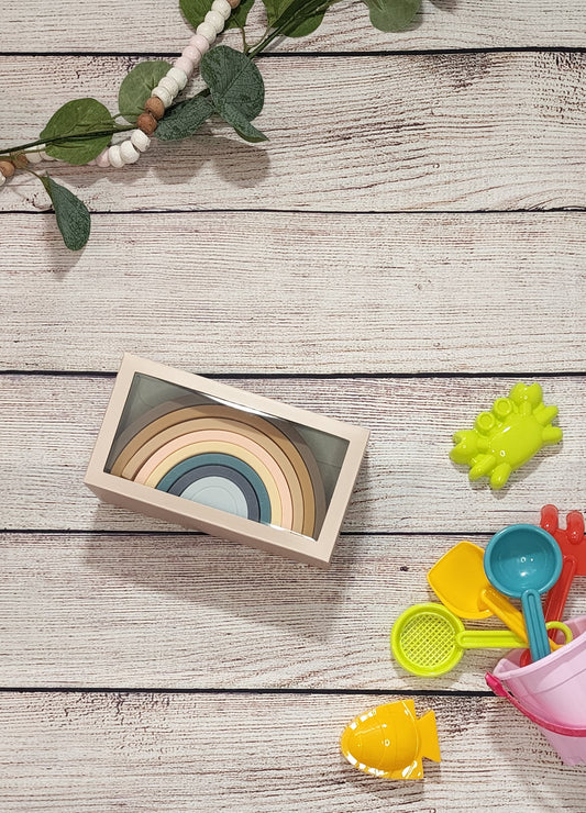 Chewable Charm Rainbow Teether Silicone Stacker
