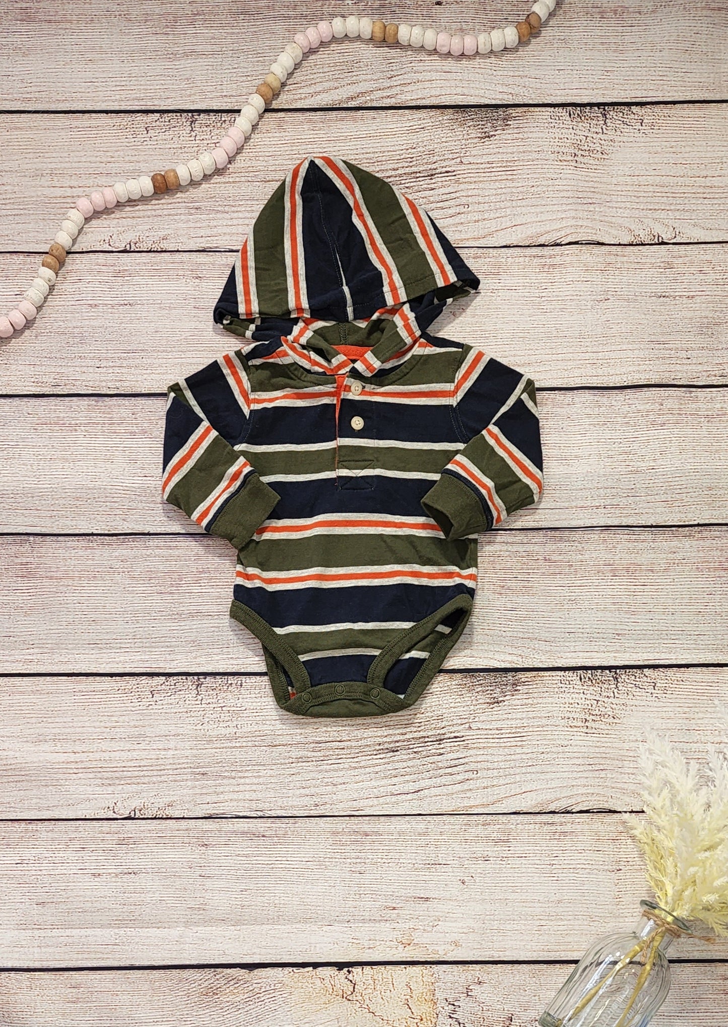 Osh Kosh Hooded Bodysuit, 6 Months